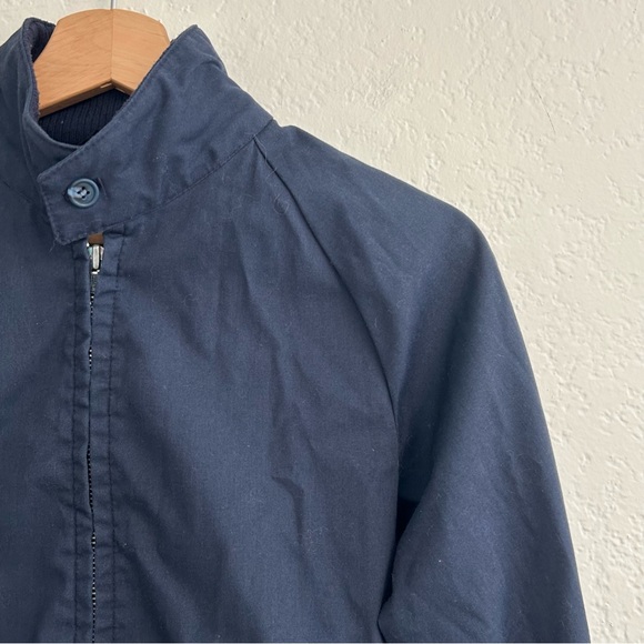 VTG Sir Jac Navy Harrington Jacket Women’s Plaid Lined Bomber Classic Mod Preppy - Picture 2 of 5
